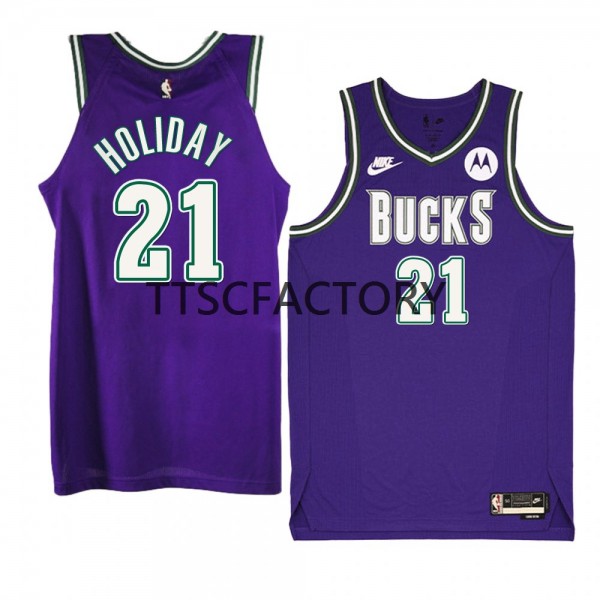 Milwaukee Bucks Trikot Jrue Holiday 21 Nike 2022-23 Classic Edition Lila Swingman - Herren